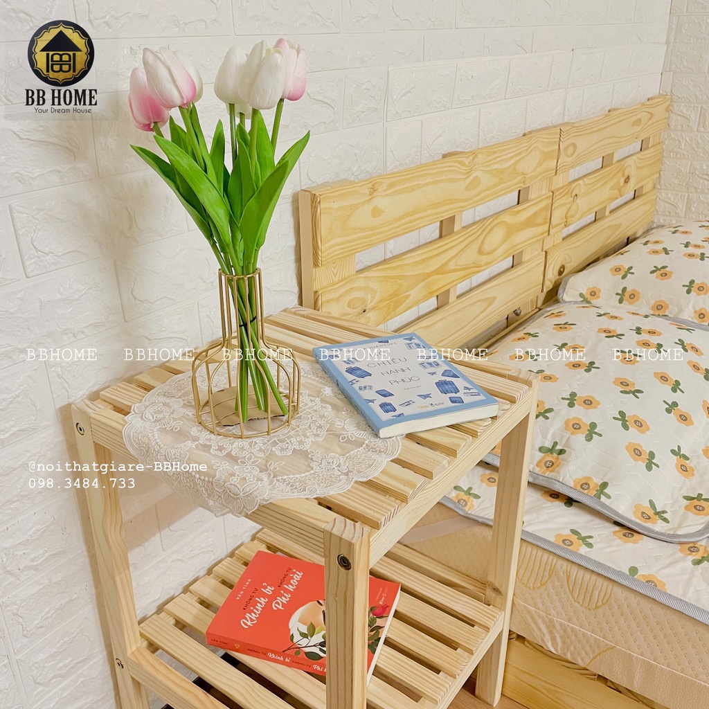 Kệ tab đầu giường BBHome - tab gỗ/kính