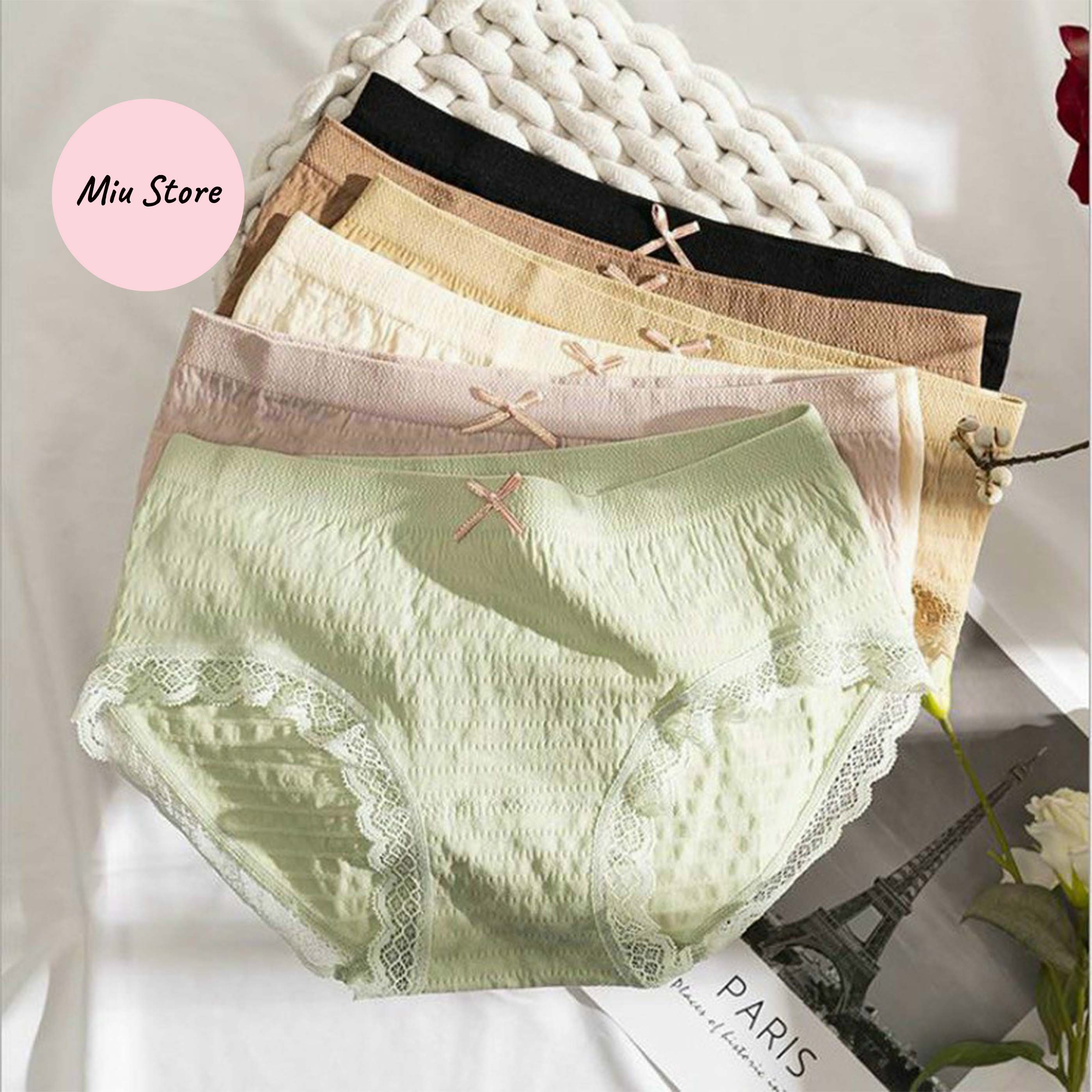 Combo 10 Quần Lót Nữ Cotton Nhăn Kháng Khuẩn
