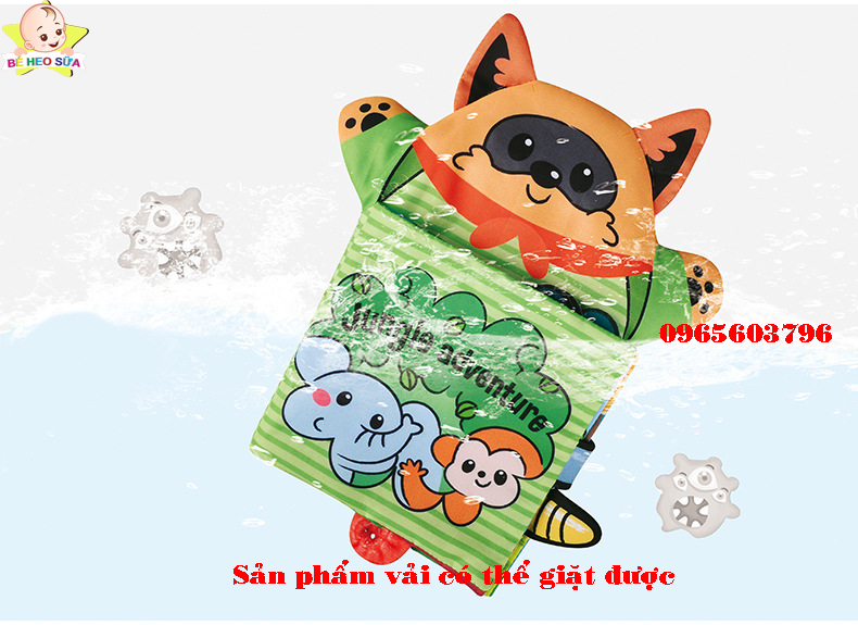 Combo bộ 3 sách vải cho bé kèm rối tay