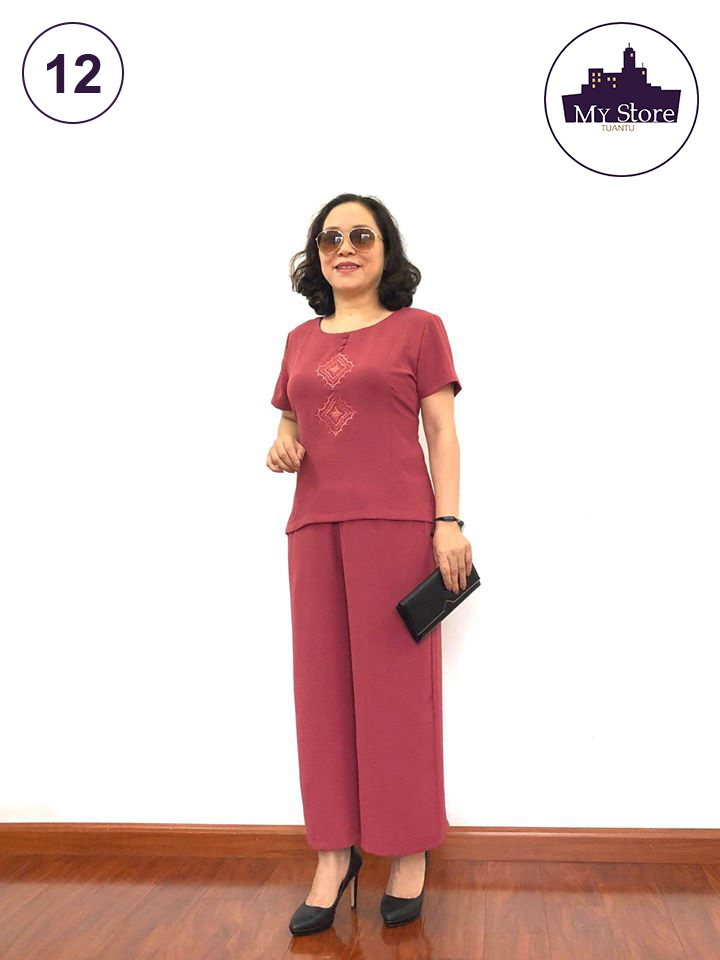 Đồ bộ trung niên đẹp - Bộ đũi hồng -  Bộ đũi trung niên cao cấp - chất vải loại 1 - Không nhăn không xù khi giặt - Tuấn Tú Store