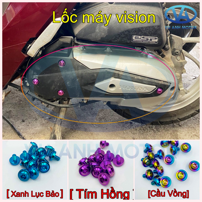 Bộ 4 ốc gr5 titan lắp lốc nồi , lốc máy trái vision 2021-2023