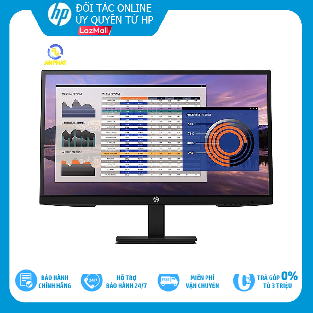TRẢ GÓP 0% Màn hình máy tính HP P27h G4 7VH95AA 27 inch FHD IPS Hàng chính hãng