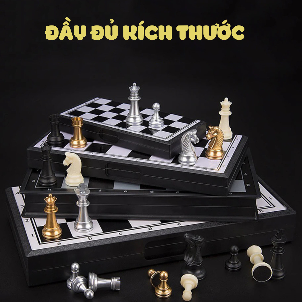 Đồ Chơi Board Game Cờ Vua quốc Tế Nam Châm Có Bàn Cờ Gấp Gọn Nhiều Size Lựa Chọn, Chess Cờ Vua Phát Triển Chiến Thuật Thi Đấu Quốc Tế