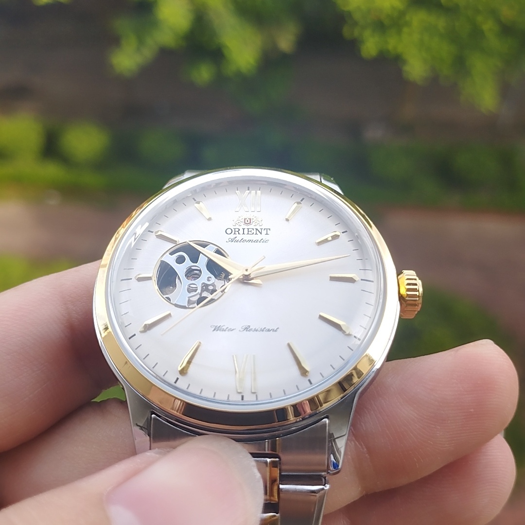 Đồng hồ cơ nam automatic Orient lộ cơ dây thép máy Nhật