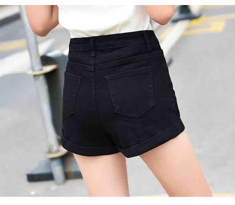 Quần short jean lụa co giãn siêu tốt lưng cao tôn dáng