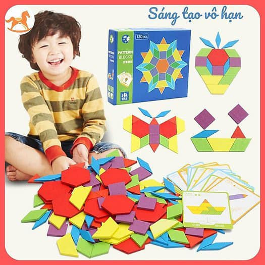 Ghép hình sáng tạo cho bé 155 chi tiết - Pattern block