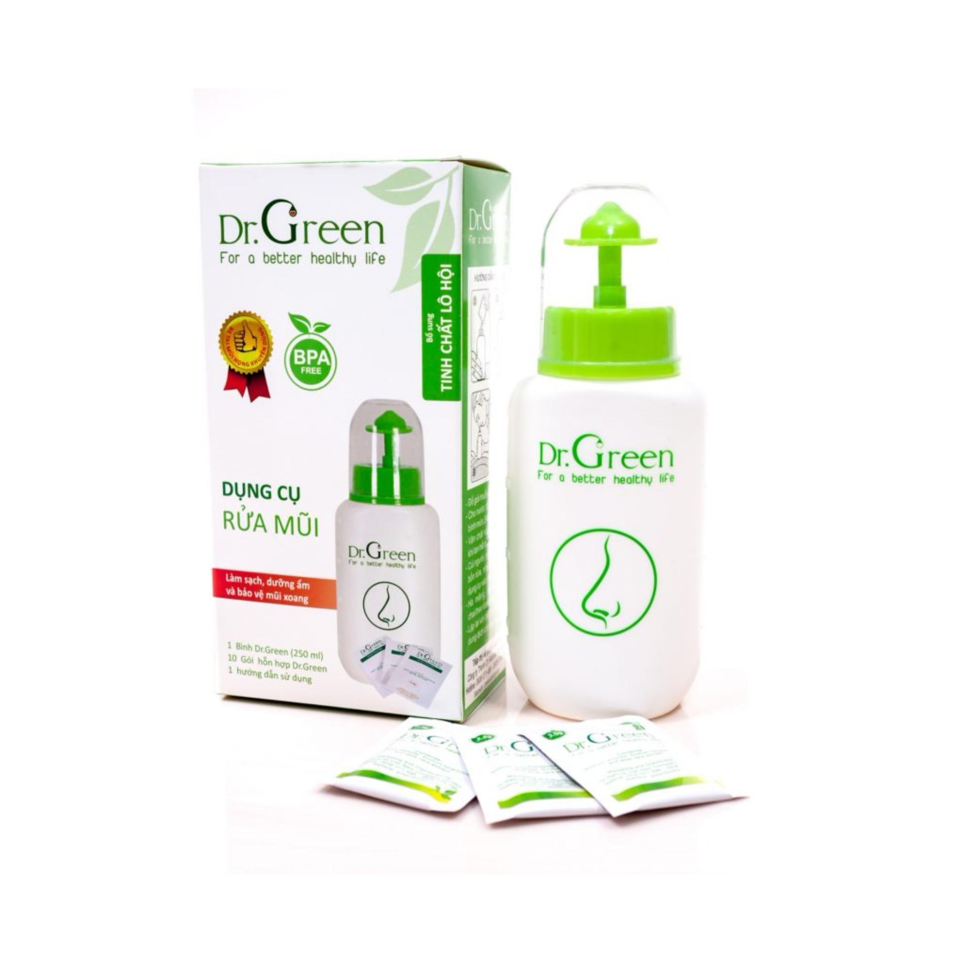 Bình rửa mũi Dr. Green kèm 10 gói muối