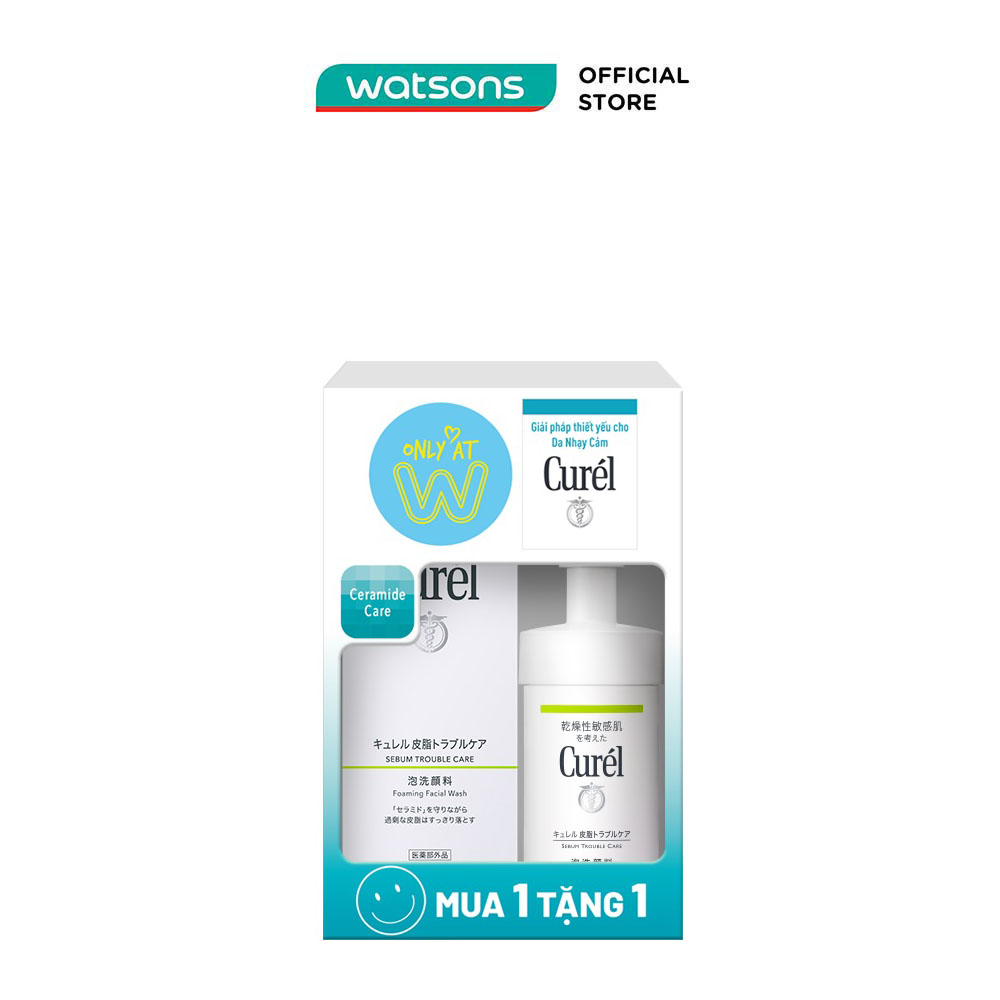 Combo Sữa Rửa Mặt Curél Dạng Bọt Cho Da Dầu (Sữa Rửa Mặt Dạng Bọt 150ml + Sữa Rửa Mặt Dạng Bọt 90ml)