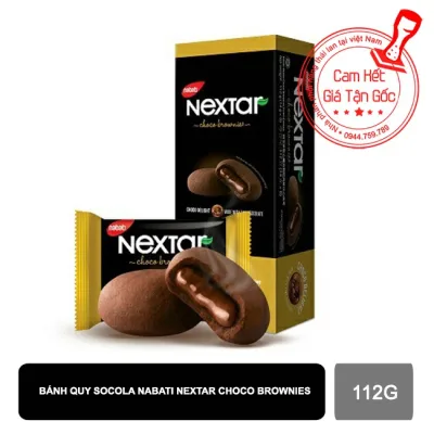 Bánh quy socola Nabati Nextar Choco Brownies 112g (8 gói x 14g)- đồ ăn vặt văn phòng