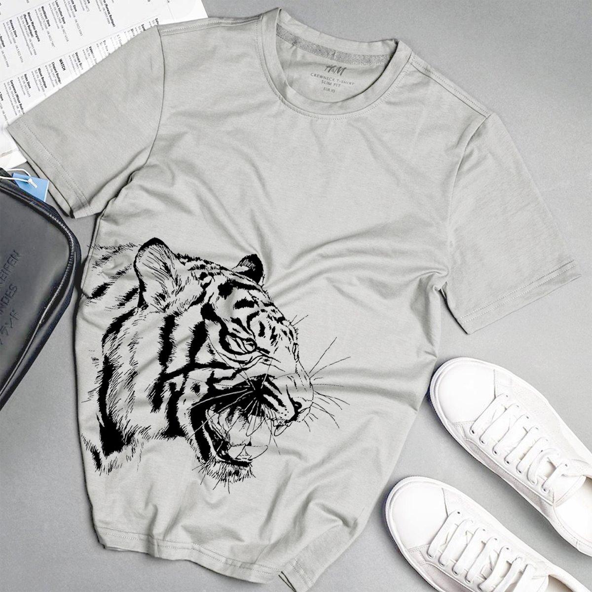 [Hoàn Tiền 15%] Áo phông nam hổ gầm Hàn Quốc unisex