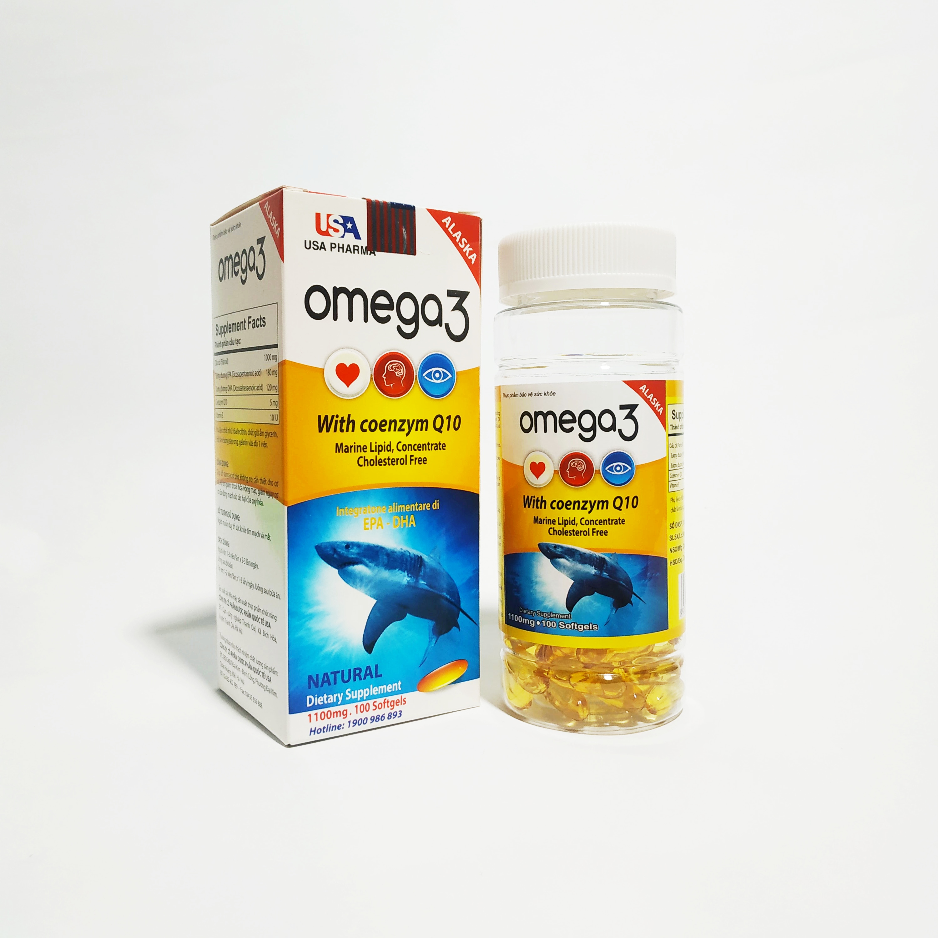 Viên Uống Dầu Cá Omega3 - Alaska Omega 3 Tốt Cho Mắt, Tim, Não - Hỗ Trợ Đẹp Da - Giảm Nguy Cơ Mắc Bệnh Tim Mạch - Dùng Cho Mọi Đối Tượng - Lọ 100 Viên