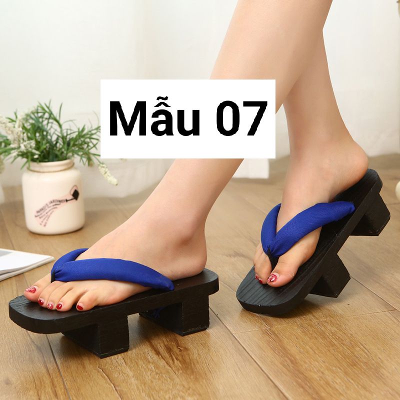 Guốc gỗ Geta nữ Phong Cách Nhật Quai Nhiều Màu Sắc cho khách lựa chọn