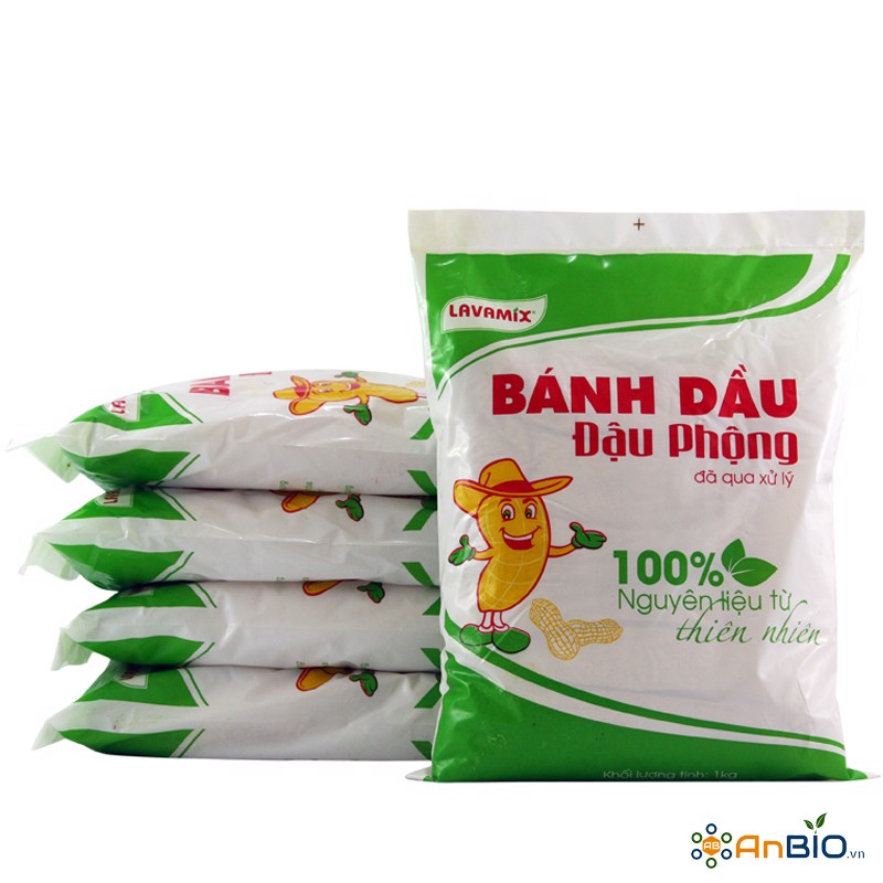 Gói 1kg Phân bánh dầu Lavamix cung cấp đạm, giúp cây sinh trưởng phát triển, dùng cho kiểng, rau màu