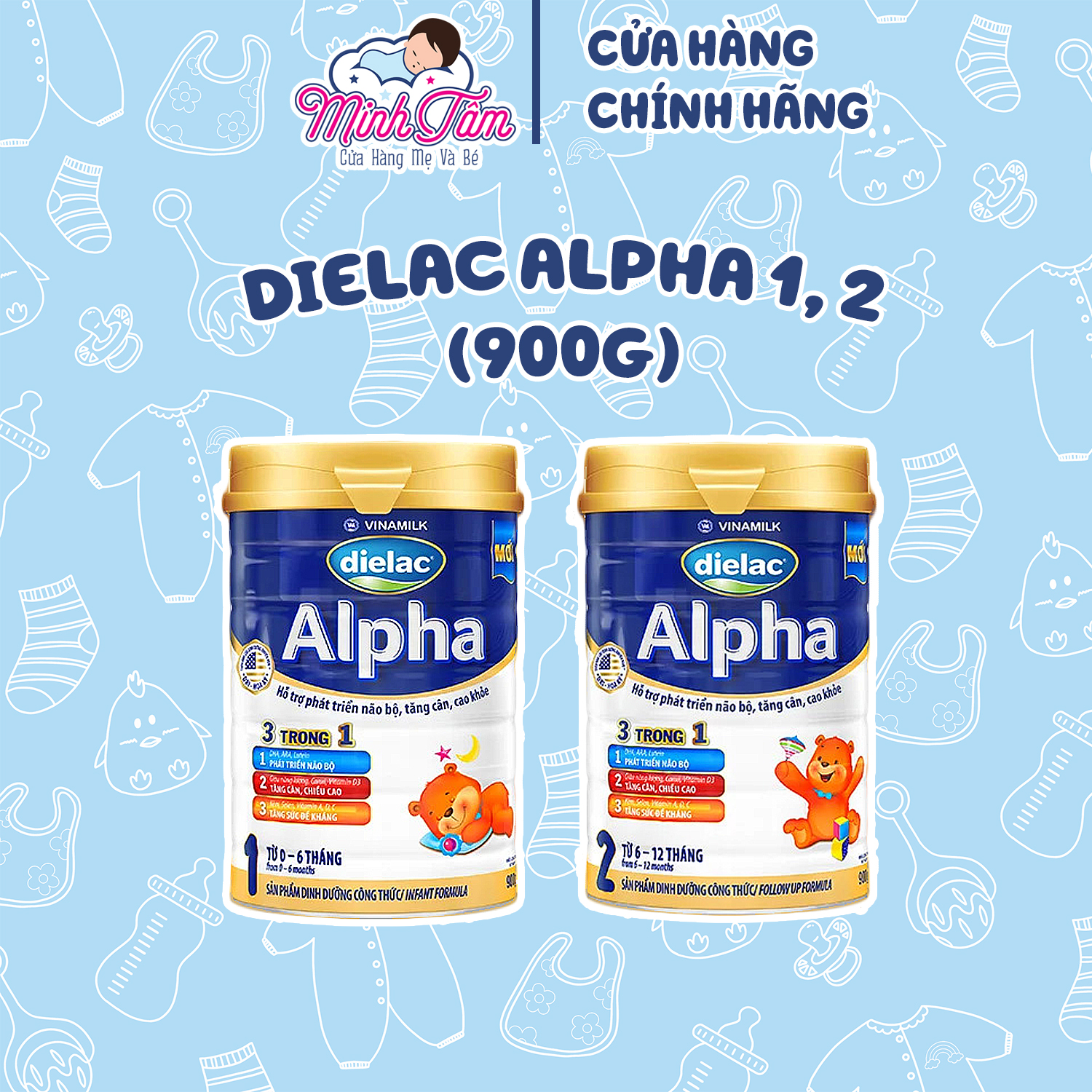 Sữa bột Dielac Alpha 1 và 2 (900g)