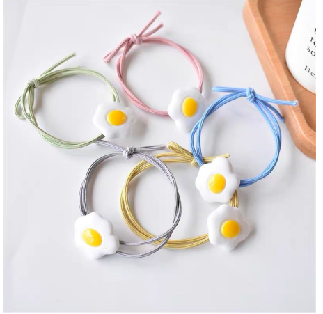 5 dây buộc tóc hình trứng ốp dễ thương