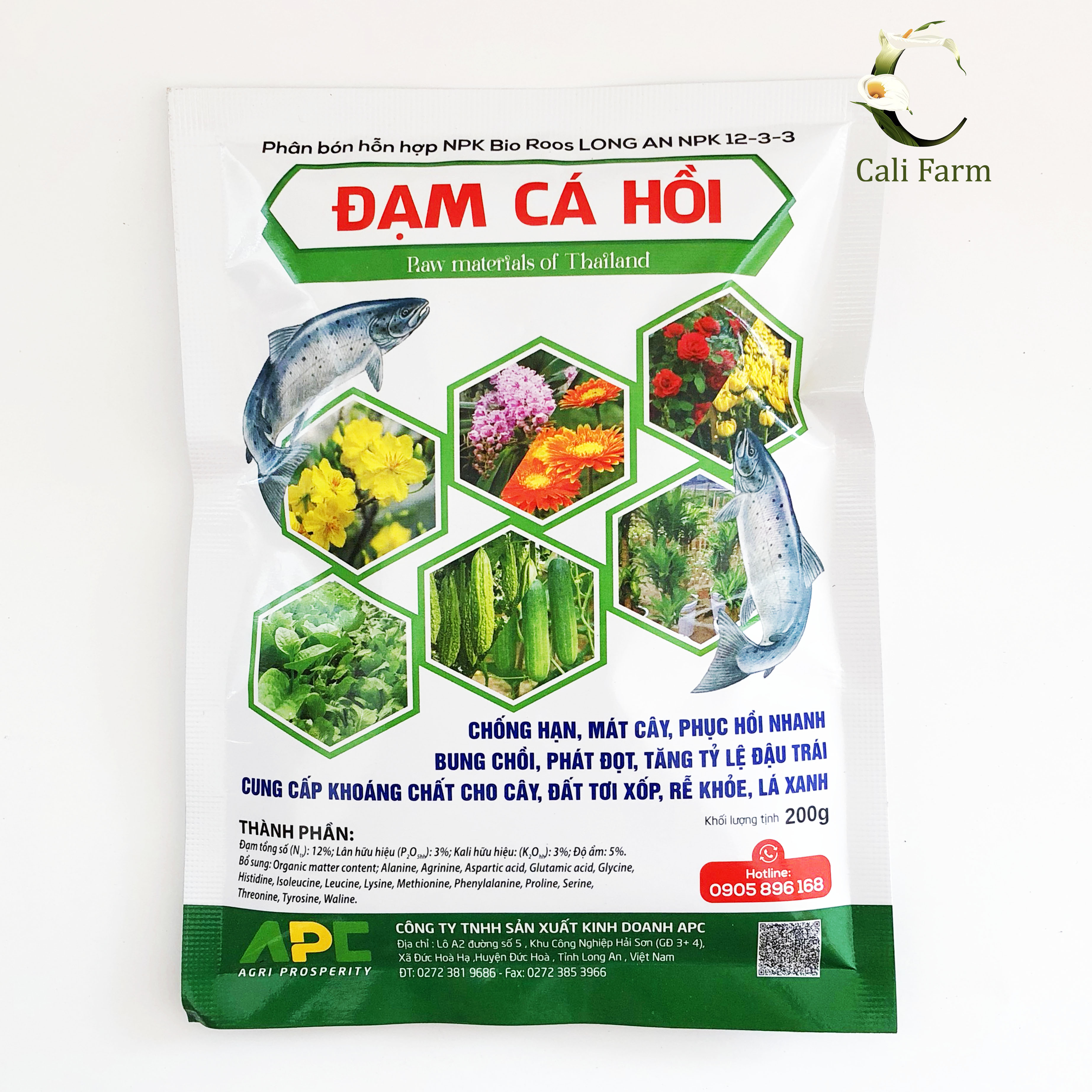 Phân Đạm cá Hồi 200g chuyên dùng cho hoa kiểng