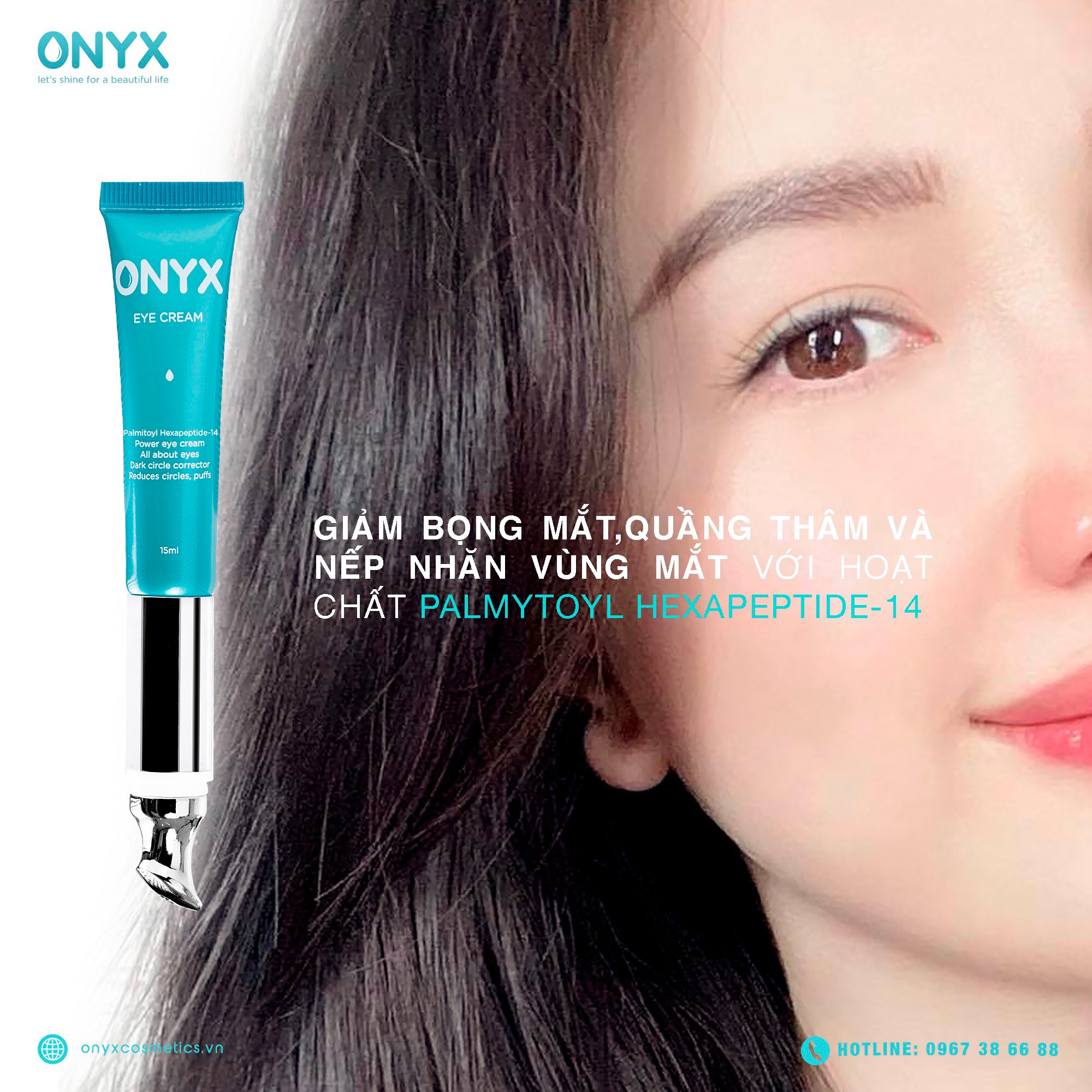 Kem mắt ONYX Bảo Thy giúp dưỡng ẩm làm sáng da vùng mắt,giảm thâm quầng,giảm nếp nhăn bọng mắt và ngăn ngừa lão hoá da vùng mắt
