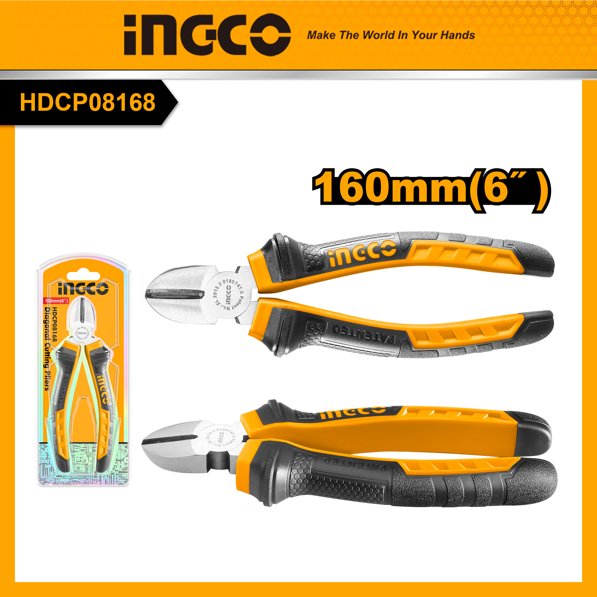 Ingco kìm cắt 6" cắt dễ dàng hơn tuổi thọ dài hơn hdcp08168