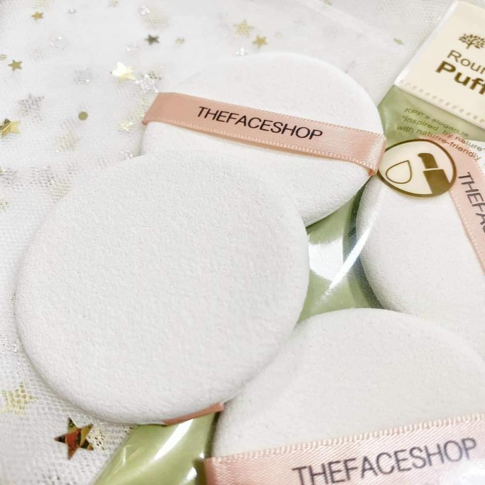 Bông Tán Phấn Round Rubber Puff The Face Shop (Bông tròn phủ phấn khô )