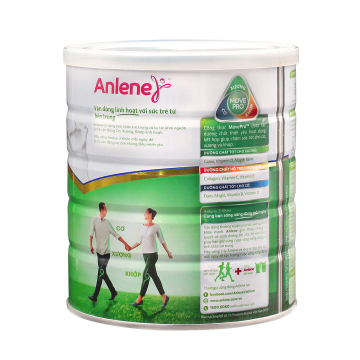 Bộ 2 Sữa bột Anlene Gold Movepro Vanilla 800g