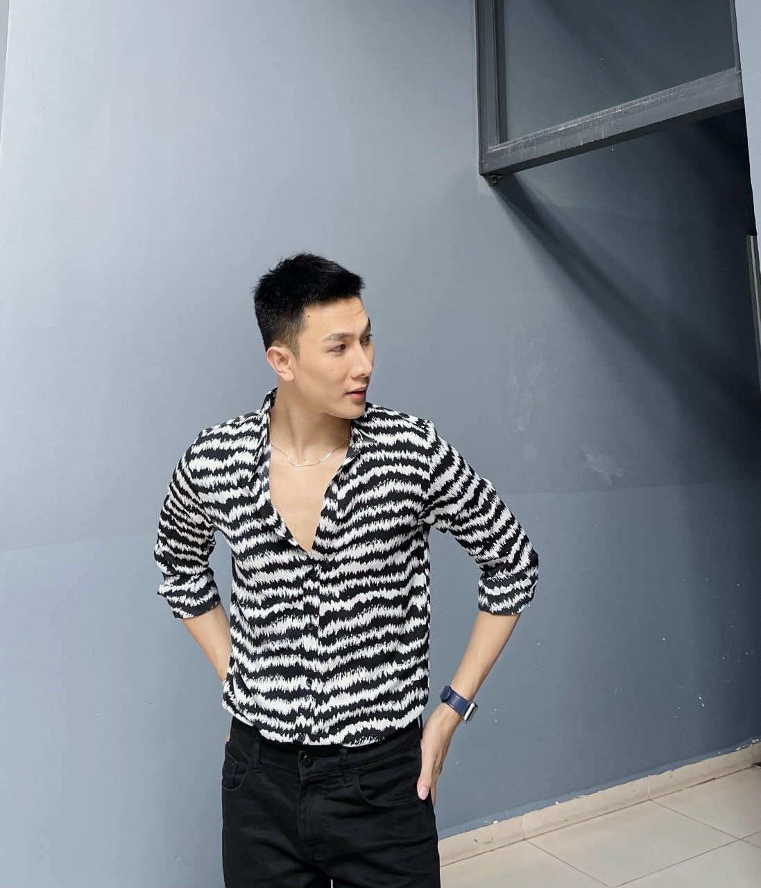 Áo sơ mi nam dài tay vải lụa cao cấp S58