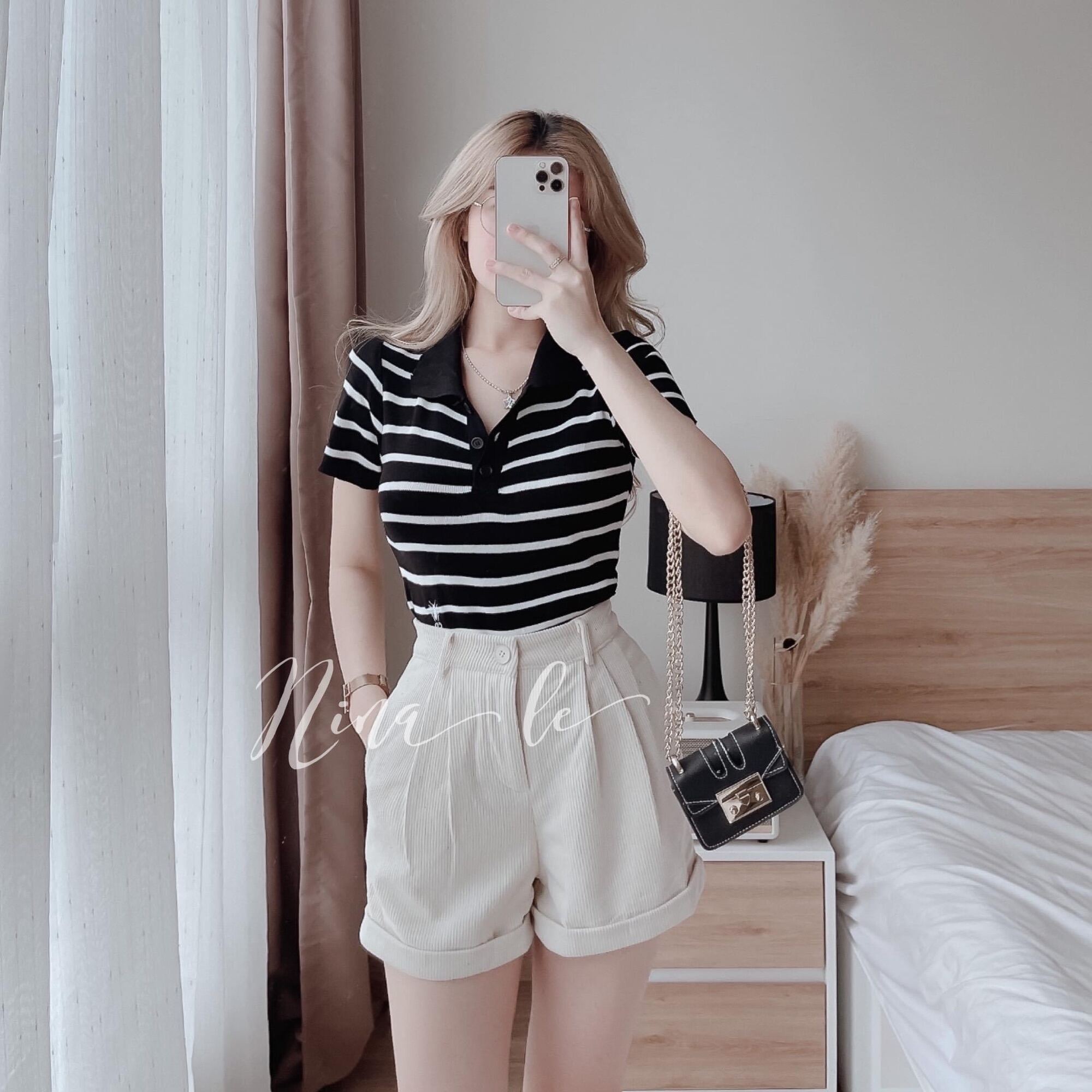 ÁO CROPTOP PETTER MIX VIỀN CỔ
