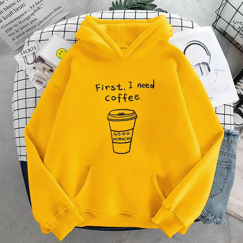 Áo hoodie unisex in i need coffee