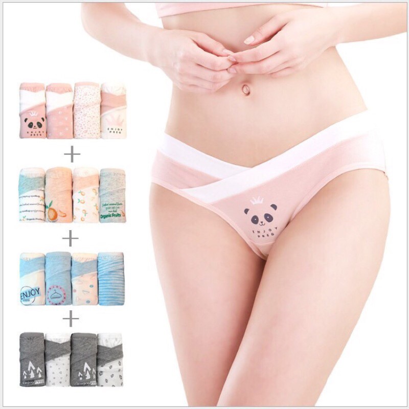 Sét 4 quần lót bầu cotton cao cấp túi zíp 20020