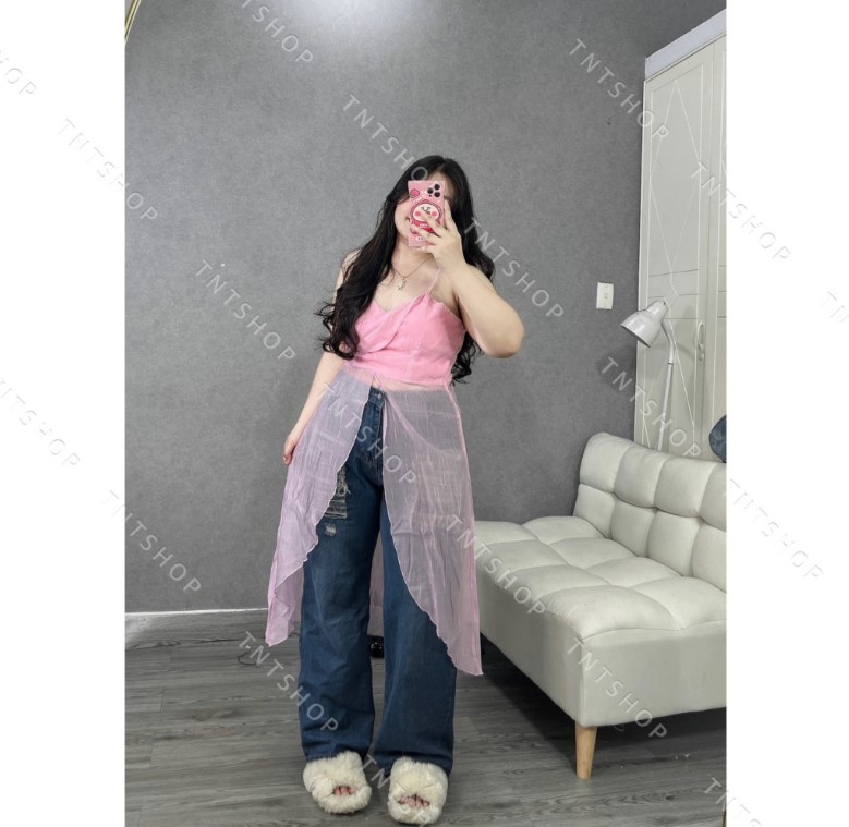 ÁO 2 DÂY ROSE TOP XẺ TÀ DÀI [TNT SHOP BIGSIZE 60KG 90KG]