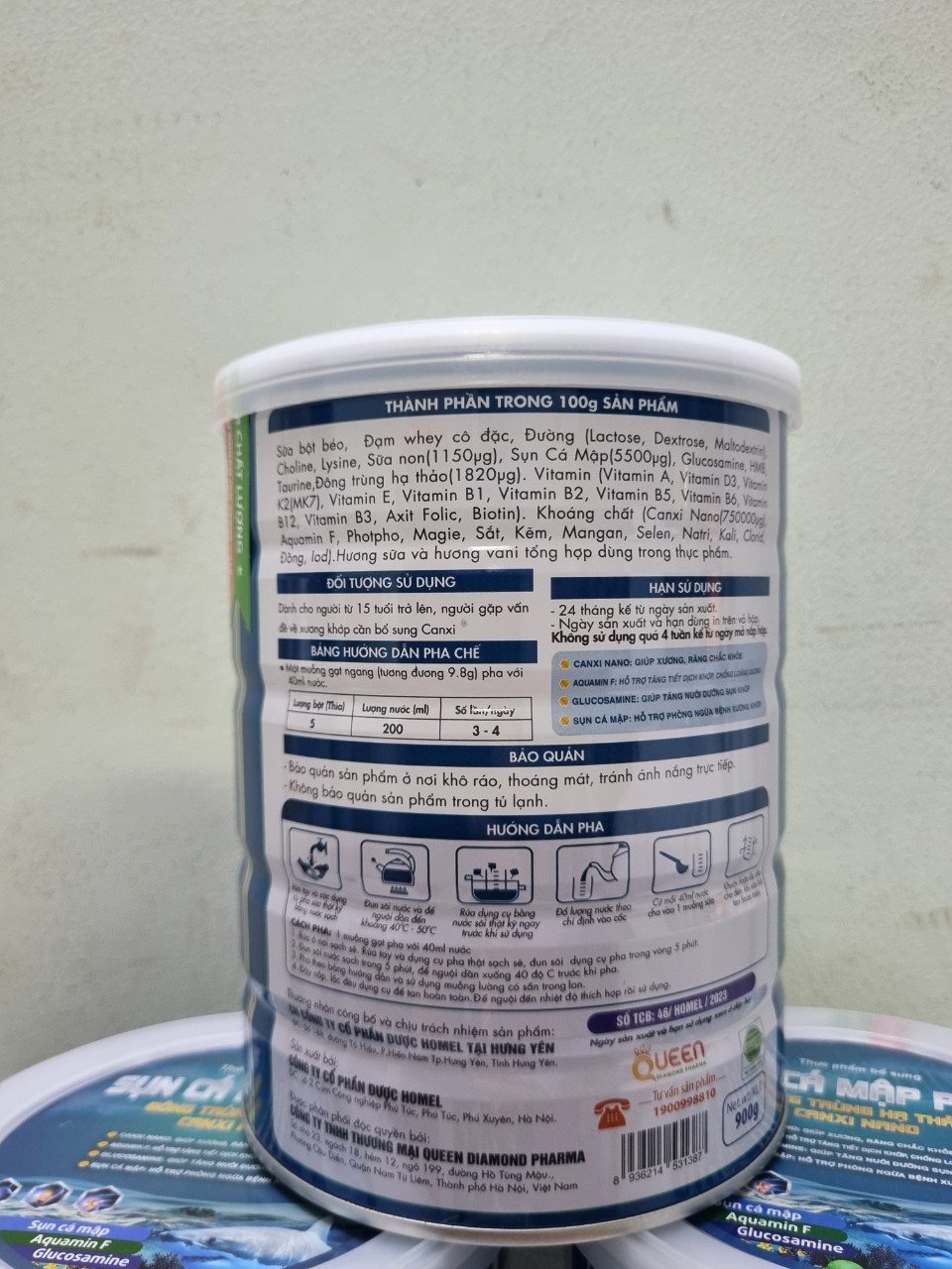 [Chính hãng; Hộp 900g; Date 2027] Sữa bôt Sụn cá mập Plus Đông Trùng Hạ Thảo Canxi Nano.