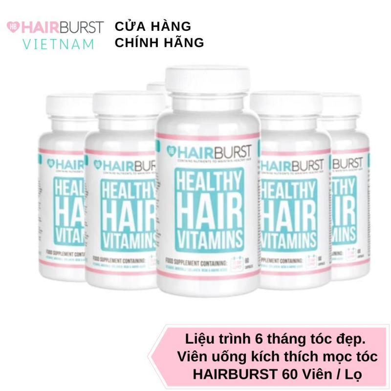 Combo 6 lọ viên uống HAIRBURST healthy hair vitamin dưỡng tóc chắc khỏe, kích thích mọc tóc 60 gram/ lọ nhập khẩu