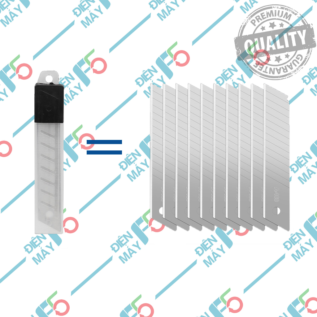 DMF5 LƯỠI DAO RỌC GIẤY thay thế loại lớn (Hộp 10 lưỡi)