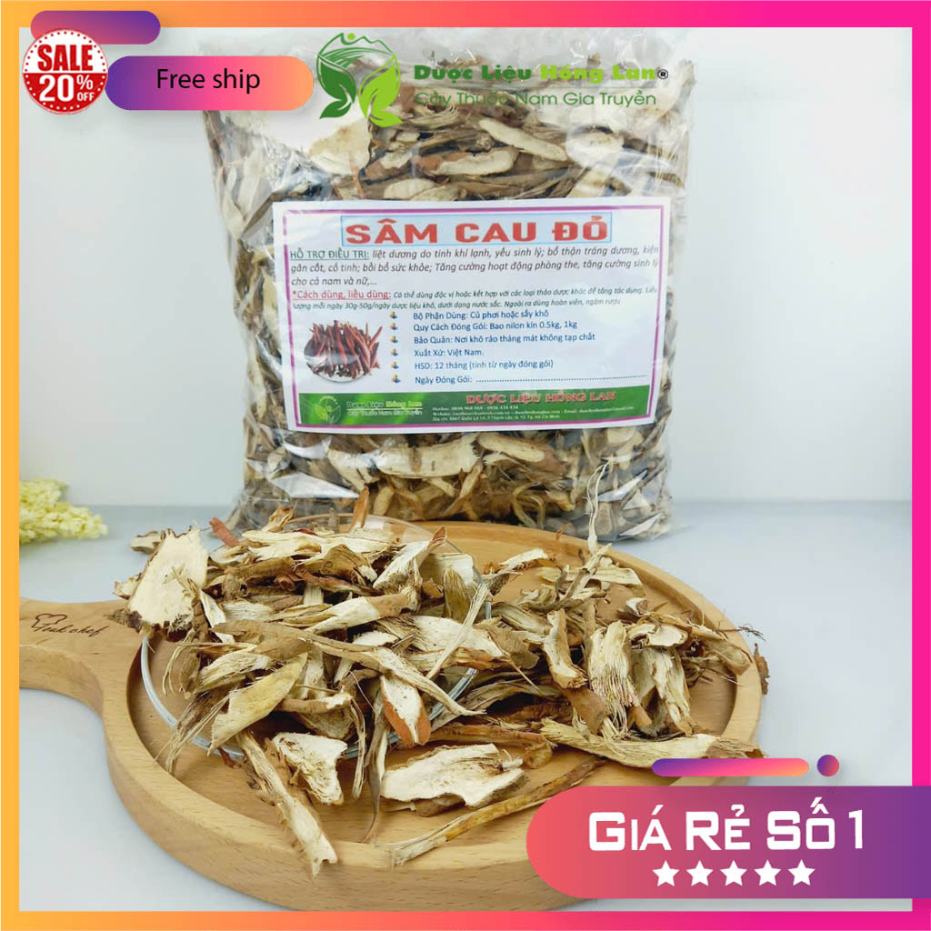 [FreeshipMAX] Dược liệu SÂM CAU ĐỎ khô sạch đóng gói 500gram