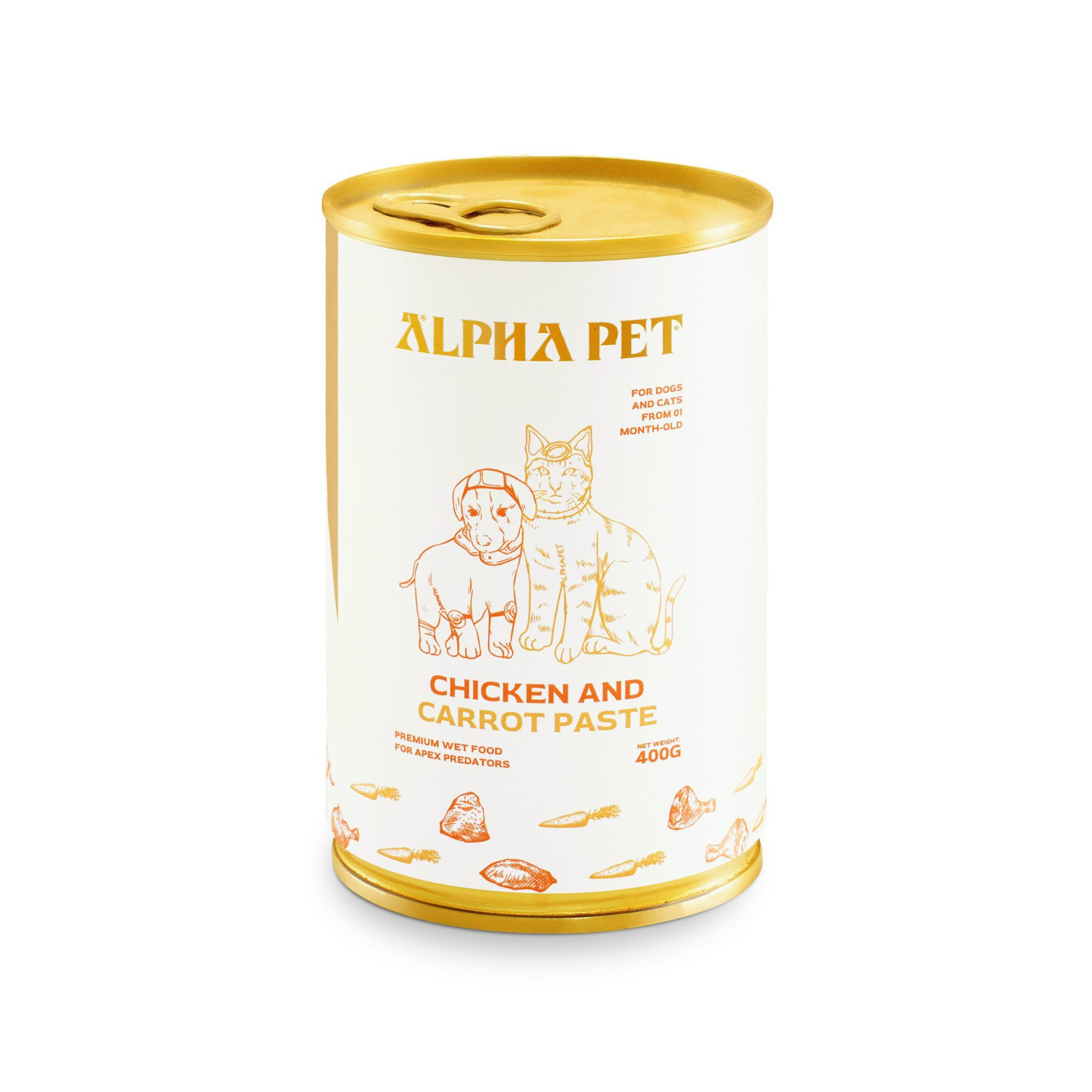 Pate ALPHA PET lon 400g 8 vị cho chó & mèo