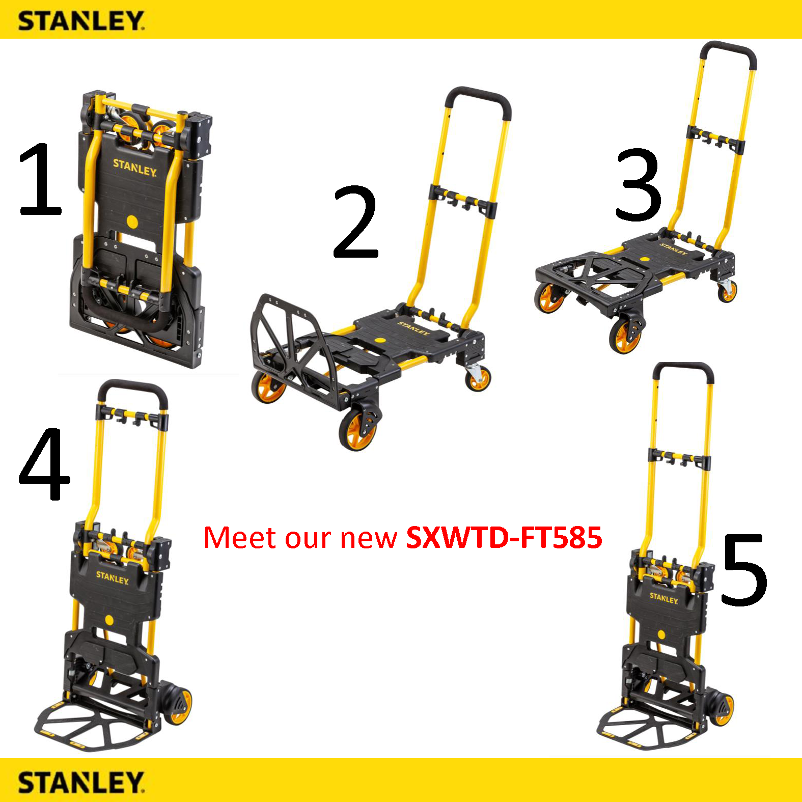 [CHÍNH HÃNG] Xe đẩy tay đa năng cao cấp USA Stanley FT585