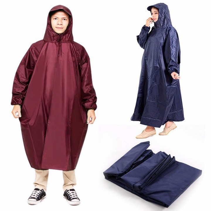 Áo Mưa Vải Dù Kín Người Siêu Bền 1 Người Áo Mưa hàng Cao Cấp dài 1m4