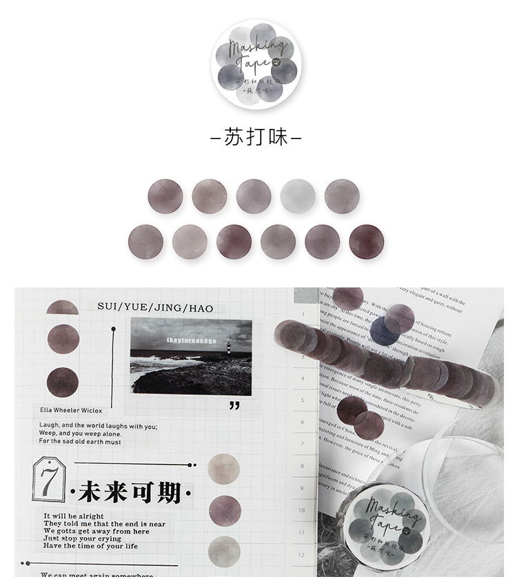 Washi tape chấm tròn Infeel me mầu cơ bản ( Infeel me Masking tape)