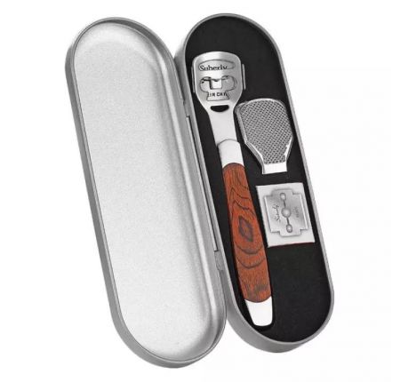 Dụng Cụ Chà Gót Chân, Mài Gót Chân Tẩy Da Chết Inox Cao Cấp Tặng Kèm 10 Dao Cạo Thay Thế. -TOP GIÁ RẺ HCM