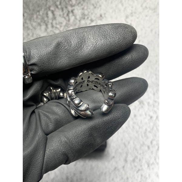 [True photo] unisex ring floral heart double silver full box high capacity.