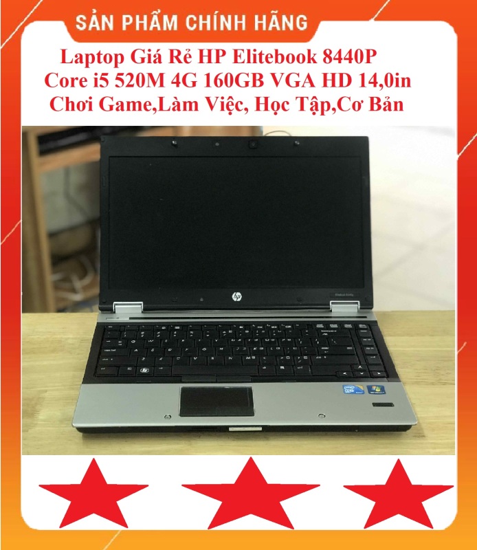 Bảng giá Laptop giá rẻ HP Elitebook 8440P I5 520M, 4G, HDD 160G, VGA HD, 14.0in Phong Vũ