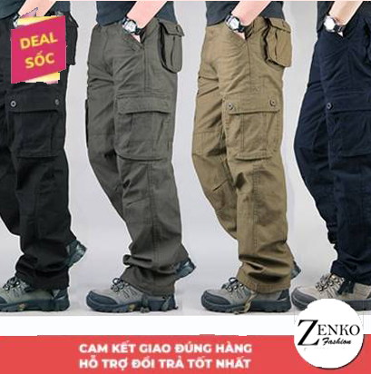 [ Mẫu Mới 2023 ] Combo 04 Quần Kaki Nam Kiểu Linh Cạp Chun Co Giãn Ống Suông Phối Túi Thời Trang  XM Phong Dung 4QUAN NAM 049