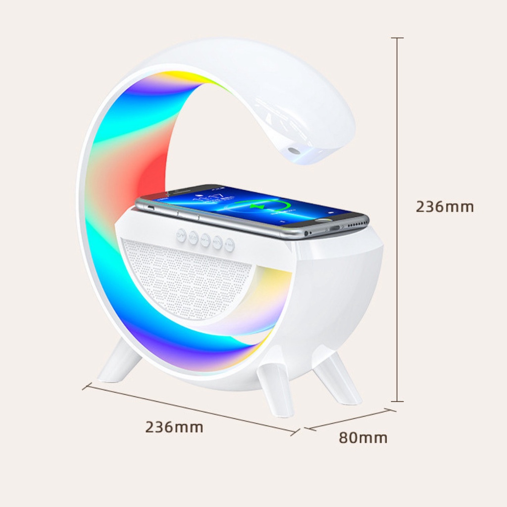[HOT 2023] Loa Bluetooth BT2301 Thông Minh Chức Năng Sạc Không Dây , 7 Độ Sáng, Màu Trắng Tinh Tế Full Hộp, Loa Bluetooth BT2301 Đèn LED Theo Nhạc Cực Hay,  Loa Có Đèn Led 16 Triệu Màu Sắc Cực Chất Đậm Laz Police
