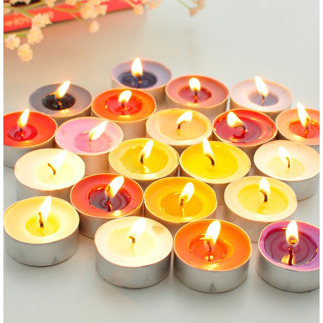 Hộp 10 Viên Nến Tealight (Dùng Đun Bếp Cafe, Đèn Xông Tinh Dầu)