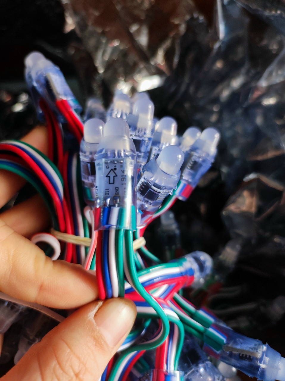 LED ĐÚC F8 IC 1903 FULL MÀU DÂY 50 BÓNG