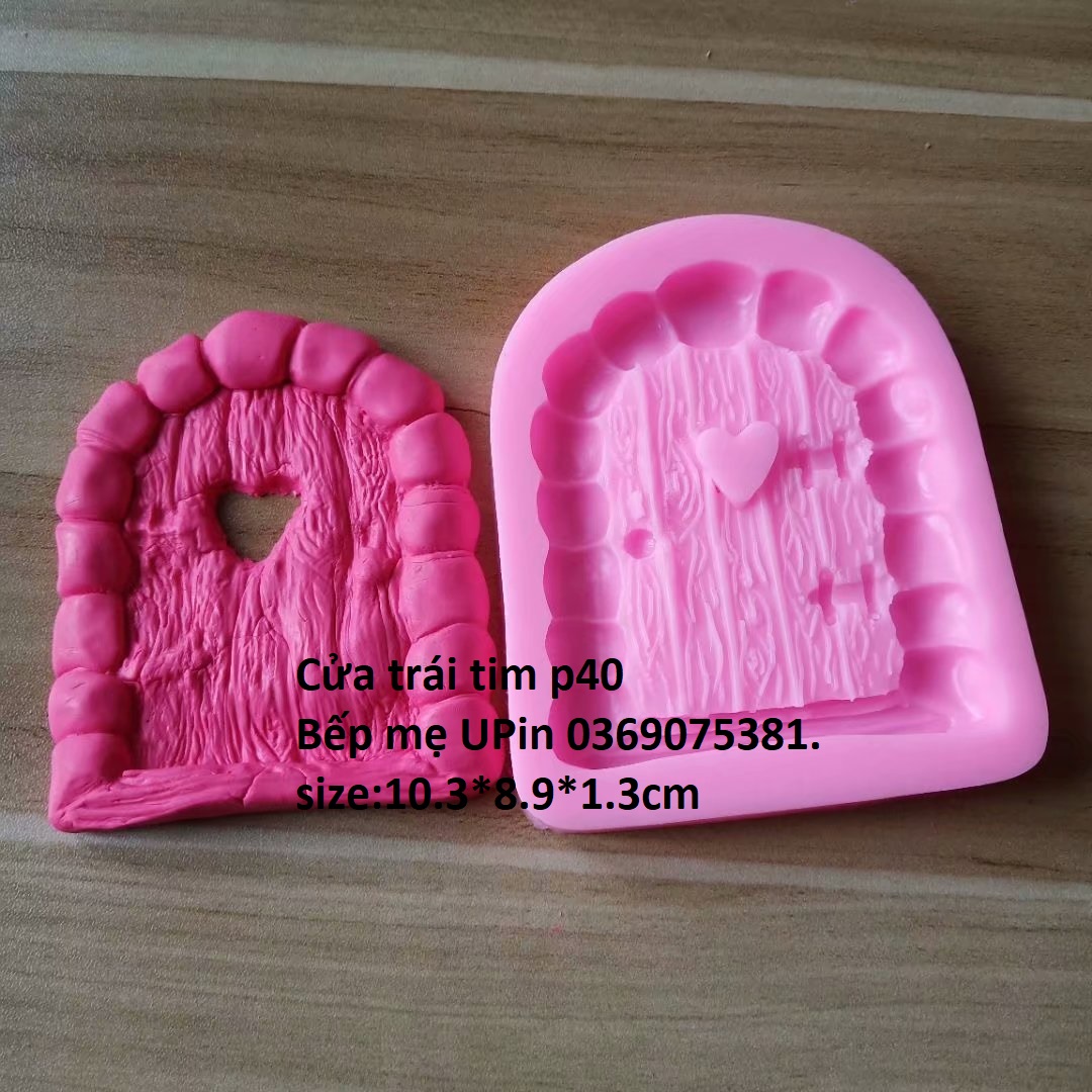 [KHUÔN 4D SALE] Khuôn silicon cánh cửa trái tim làm bánh/ hoa nến/xà phòng