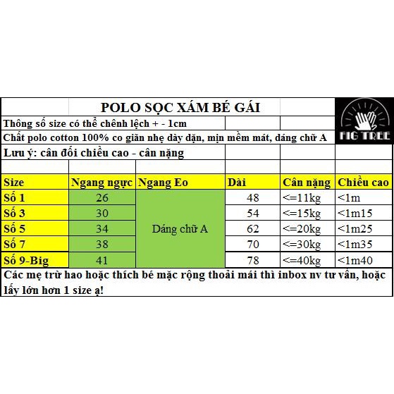 Combo đồ gia đình polo FIG TREE màu VÀNG ( hàng thiết kế đủ size + hình cận cảnh)