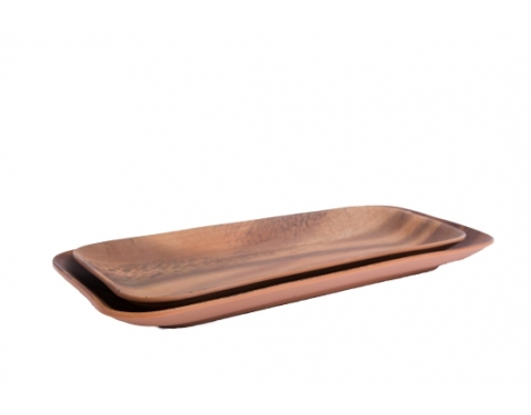 Dĩa Chữ Nhật Melamine Giả Vân Gỗ