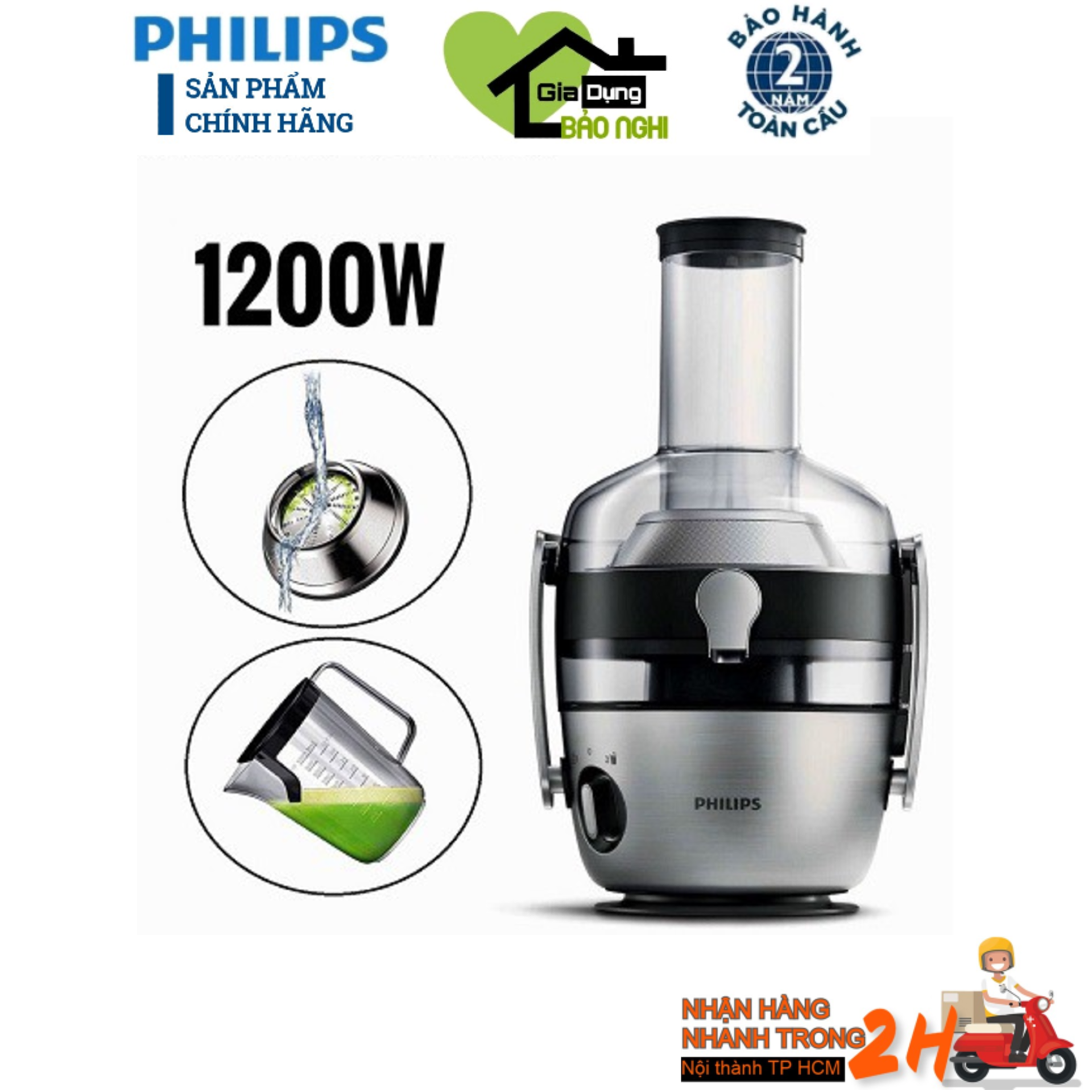 [HCM][Trả góp 0%]Máy ép trái cây Philips HR1922 - Hàng nhập khẩu