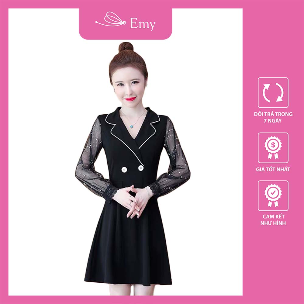 Đầm phối nút siêu sang đủ size S,M,L,XL,XXL - 80969