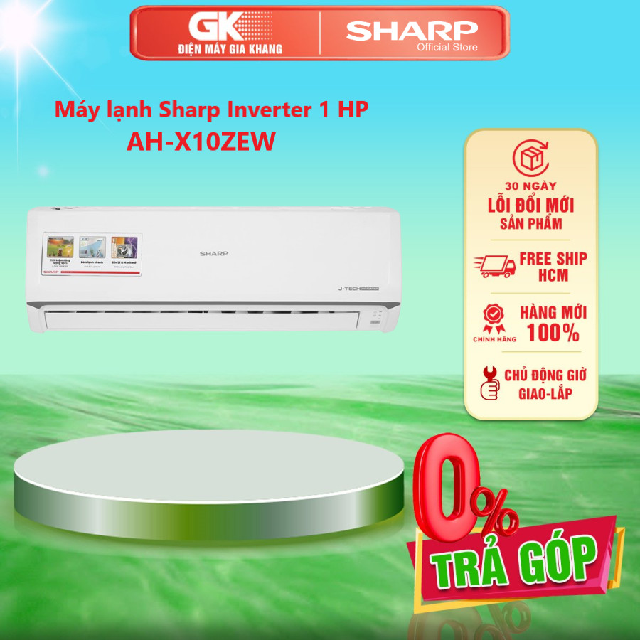 Máy lạnh sharp inverter 1 hp ah-x10zew - giao toàn quốc - freeship hcm